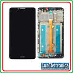 TOUCH SCREEN VETRO + LCD DISPLAY  PER HUAWEI ASCEND MATE 7 COLORE NERO + FRAME