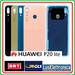 VETRO POSTERIORE RETRO SCOCCA HUAWEI P20 LITE  BACK COVER COPRI BATTERIA BLU BLUE
