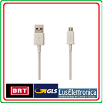 CAVO DATI USB RICARICA USB MICRO USB 1 METRO COLORE BIANCO PER SMARTPHONE E TABLET ECB-DU4AWE