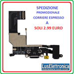 FLAT DOCK CONNETTORE DI RICARICA PER IPHONE SE CON MICROFONO JACK CUFFIE ANTENNA NERO