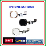 FLAT FLEX TASTO HOME BUTTON IPHONE 6S 4,7 PULSANTE CENTRALE FLAT COLORE SILVER BIANCO