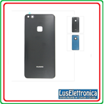 SCOCCA POSTERIORE BACK COVER PER HUAWEI P10 LITE NERO BLACK BIADESIVO