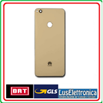 BACK COVER VETRO POSTERIORE BACK COVER PER HUAWEI P8 LITE 2017 COLORE ORO GOLD