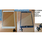 TOUCH SCREEN + VETRO COMPLETO DI TASTO HOME E AGGANCIO SU PIASTRA PER APPLE IPAD MINI MINI 2 BIANCO PER 3G WIFI 