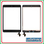 TOUCH SCREEN + VETRO COMPLETO DI TASTO HOME E AGGANCIO SU PIASTRA PER APPLE IPAD MINI MINI 2 NERO PER 3G WIFI 