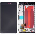 TOUCH SCREEN VETRO + LCD DISPLAY + FRAME HUAWEI P8 COLORE NERO NUOVO SPEDIZIONE VELOCE