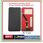 DISPLAY LCD HUAWEI Y6 2019 HONOR 8A MRD-LX1 LX2 NERO BLACK CON FRAME
