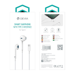 CUFFIE AURICOLARI CON MICROFONO E CONTROLLO CON CONNETTORE FILO TYPE-C 1,2 METRI BIANCO DEVIA DESEPC410W
