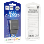 HOCO C72Q CARICABATTERIE CON ATTACCO USB FAST CHARGE 3.0 18W NERO SCATOLATO