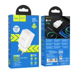 HOCO CARICATORE USB N27 PD 20W FAST CHARGER COLORE BIANCO SCATOLATO