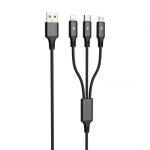 CAVO DI RICARICA MULIPLO USB 3 IN 1 MICRO - TYPE C - LIGHTNING - USB SCATOLATO