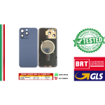 BACK COVER + TELAIO + MAGSAFE + VETRO FOTOCAMERA IPHONE 15 PRO MAX COLORE BLU