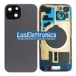 COVER POSTERIORE BACK COVER BIG HOLE + TELAIO + MAGSAFE + VETRO FOTOCAMERA IPHONE 15 COLORE NERO