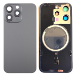 COVER POSTERIORE BACK COVER BIG HOLE + TELAIO + MAGSAFE + VETRO FOTOCAMERA IPHONE 15 PRO COLORE NERO
