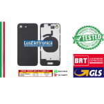 BACK COVER + TELAIO + MAGSAFE + VETRO FOTOCAMERA IPHONE 16E NERO BLACK